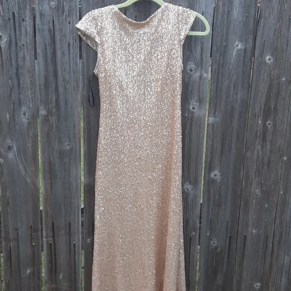 Sorella Vita SV Gold Sequin Dress Low Back Size 10 Gorgeous Gown Bridal Prom - Picture 6 of 16
